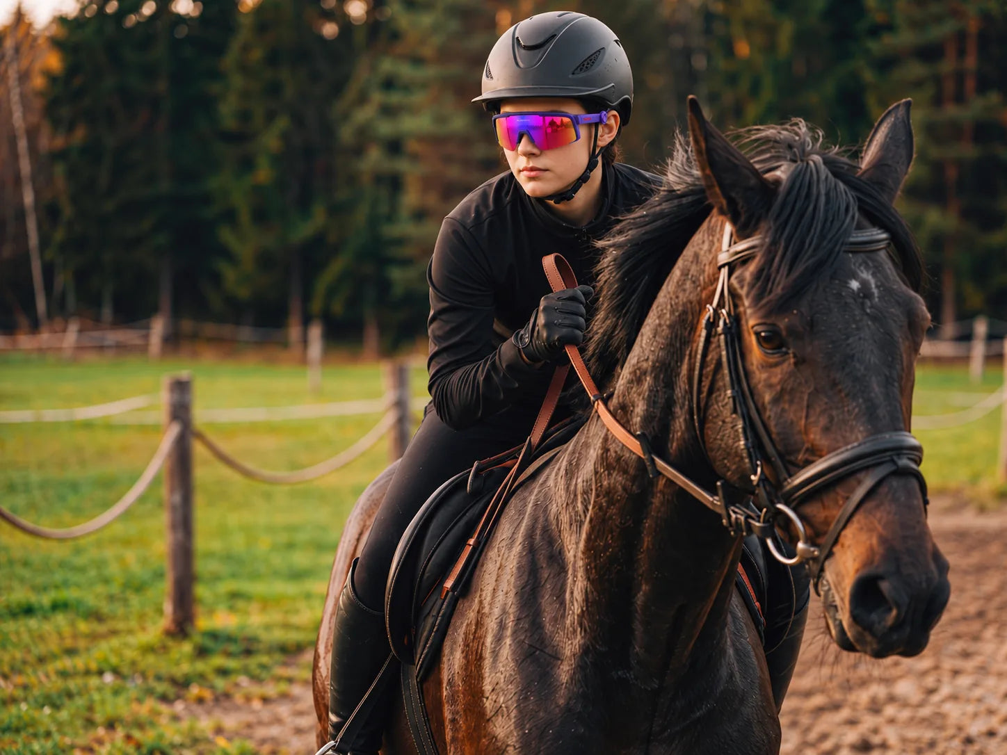 Rider holding the reins with both hands