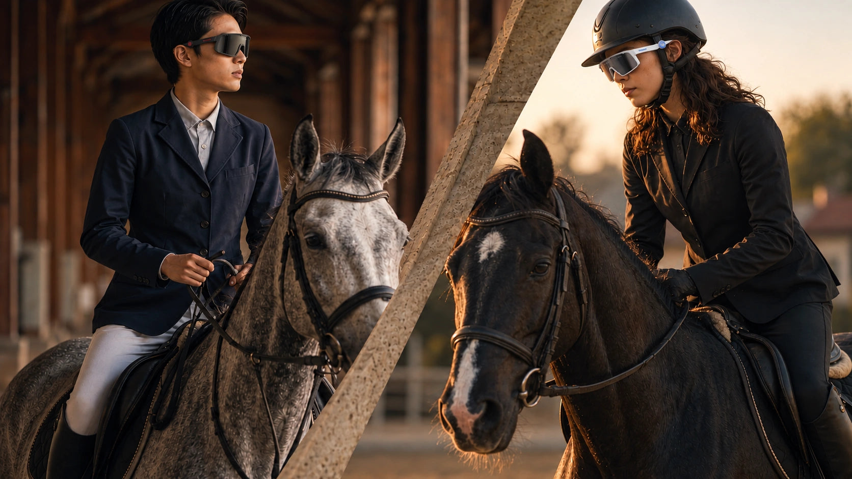 Riding indoors and outdoors with photochromic lenses
